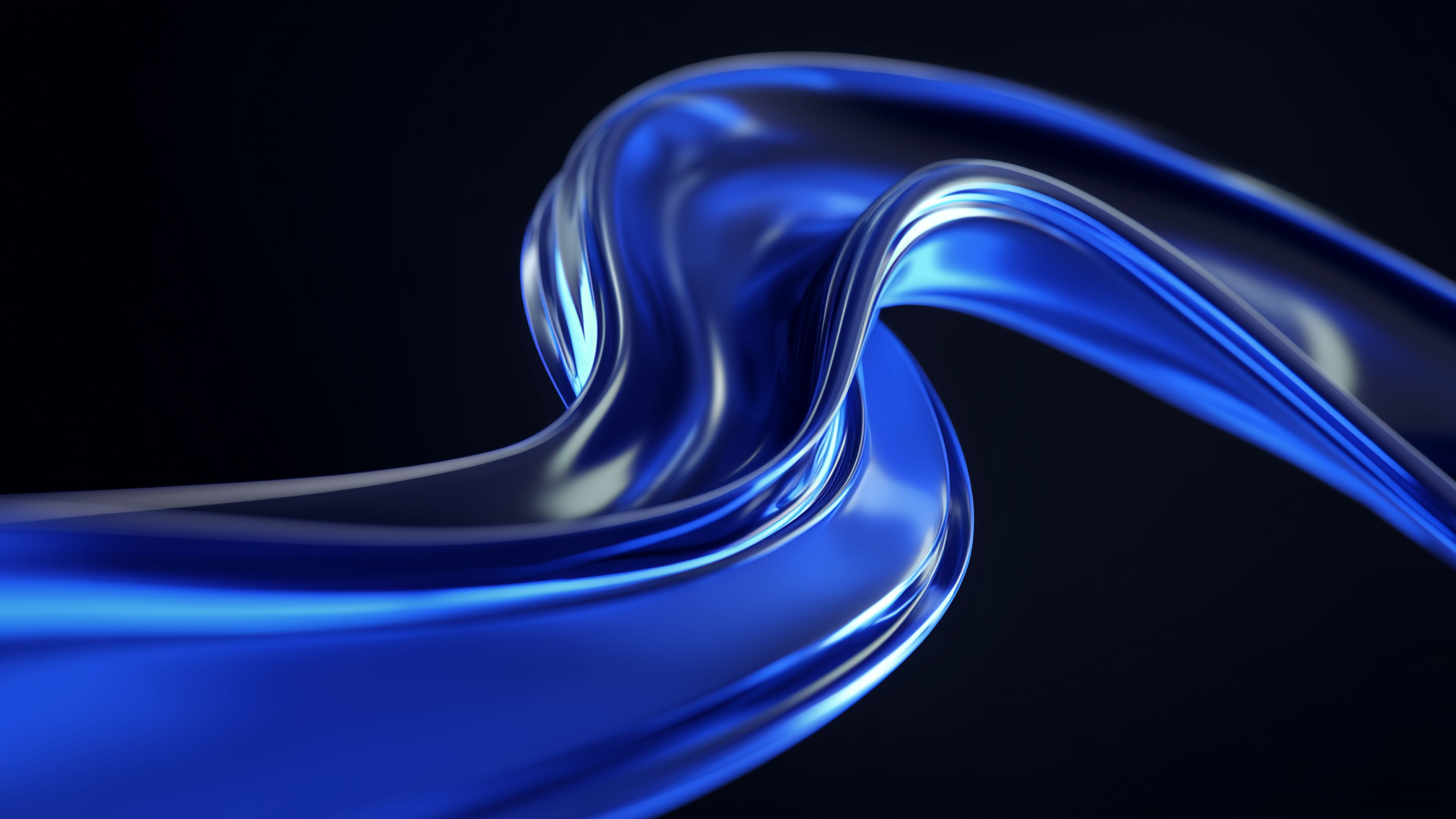 Blue glowing abstract waves